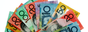 Photograph of Australian money notes.