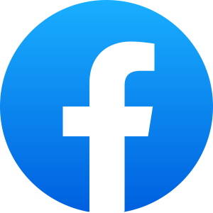 Facebook logo. A blue circle with a white ‘f’ in the middle.