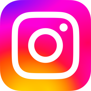 Instagram logo. A colourful square with rounded corners. There is an icon of a camera inside of it.